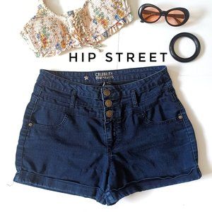 CELEBRITY PINK 3 Button High Waist Stretch Jean Shorts 11